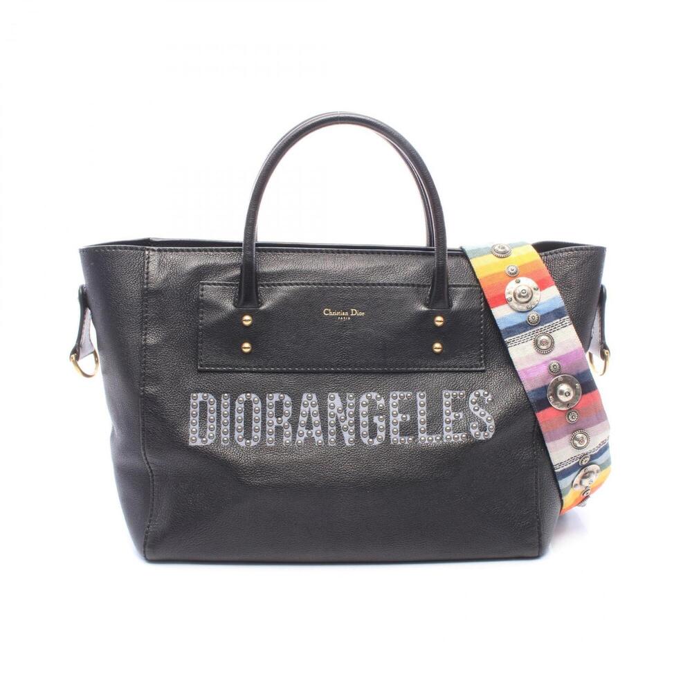 Christian Dior Dior DIORANGELES 2-Way Tote Bag Handbag Leather Women's Black